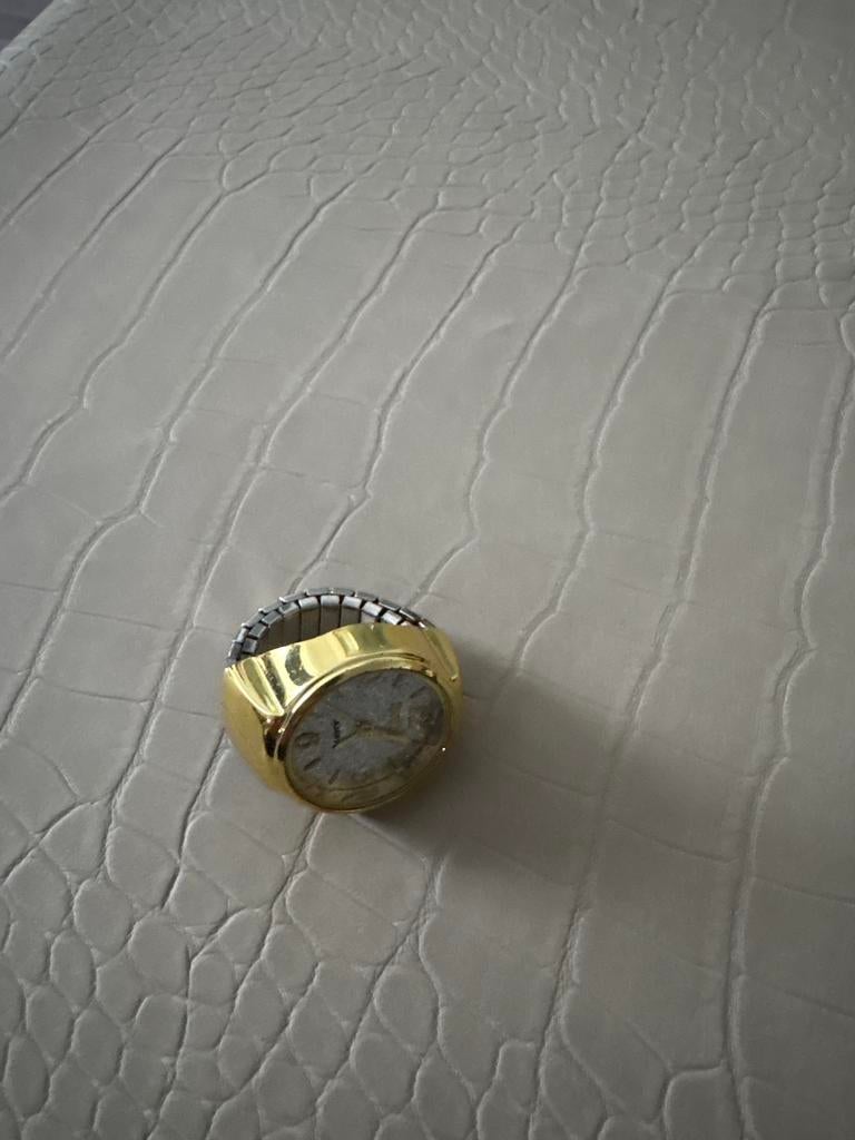 ringhorloge met rekbaar bandje, Overige merken, Staal, Gebruikt, Staal