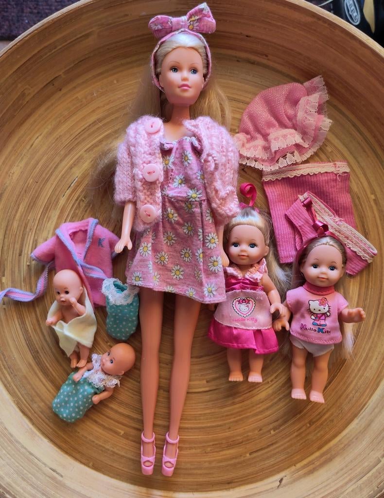 BARBIE Steffie Love 👯‍♀ MOEDER met babies 👯‍♀️ SIMBA pop, Ophalen of Verzenden, Gebruikt, Barbie