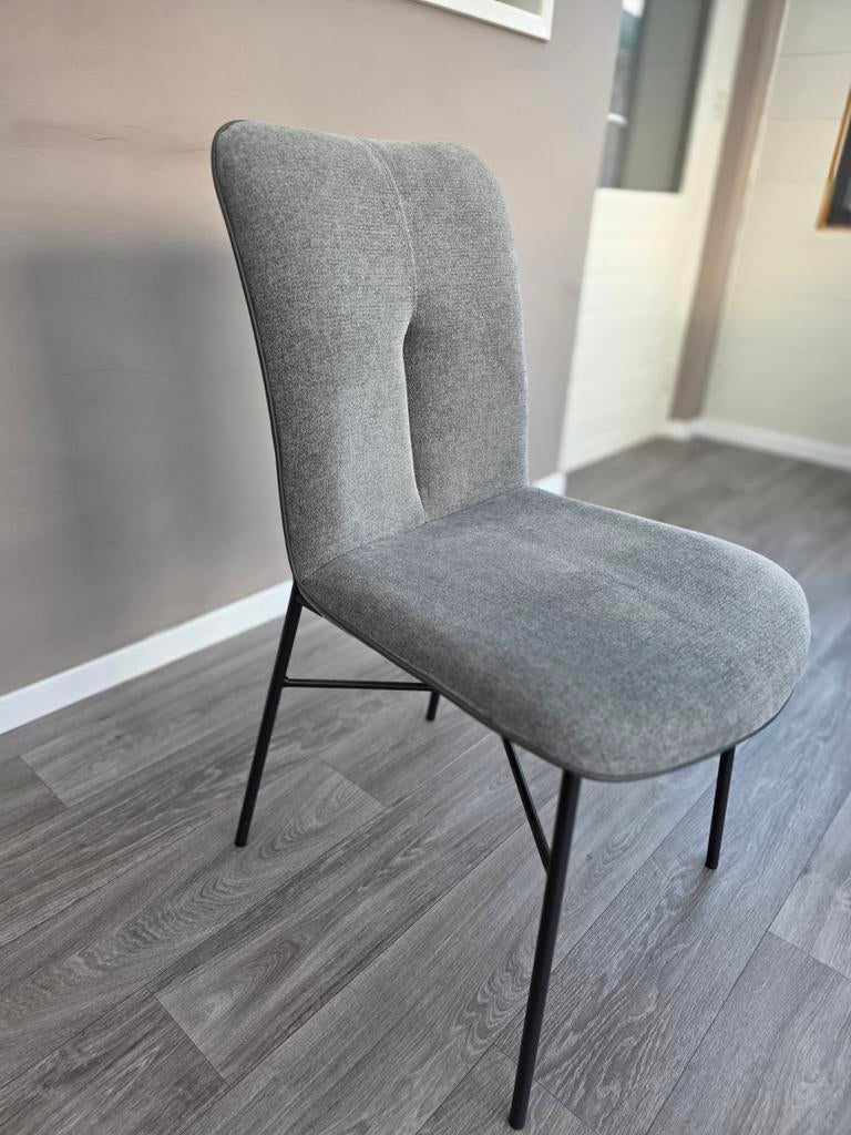 6x Xooon Eetkamerstoelen Antraciet, Gebruikt, Ophalen of Verzenden, Stof, Vijf, Zes of meer stoelen