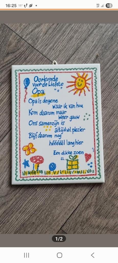 Oorkonde voor de liefste Opa, Ophalen of Verzenden, Zo goed als nieuw