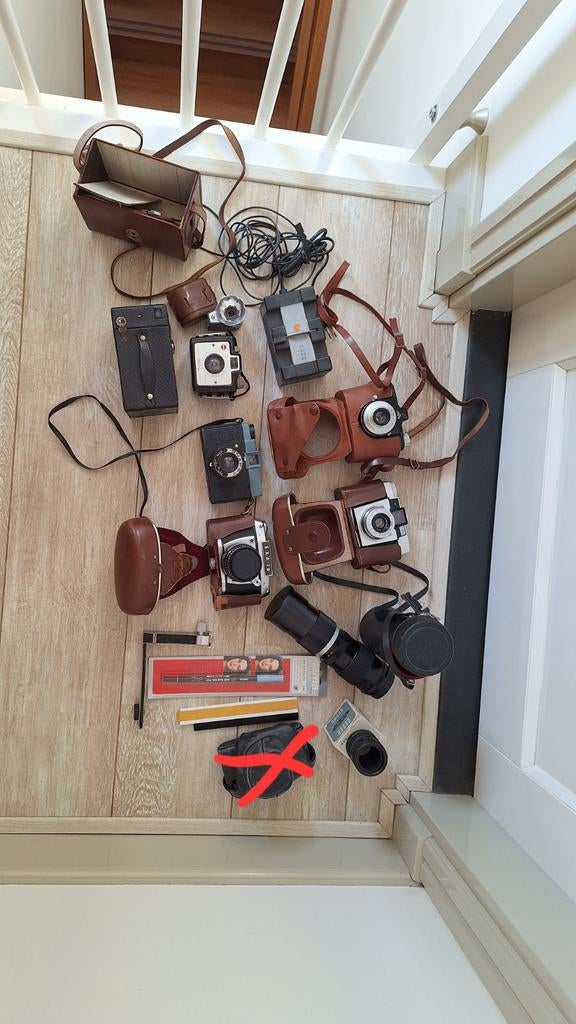 Verschillende vintage camera's en lensen, Ophalen of Verzenden, 1940 tot 1960, Fototoestel