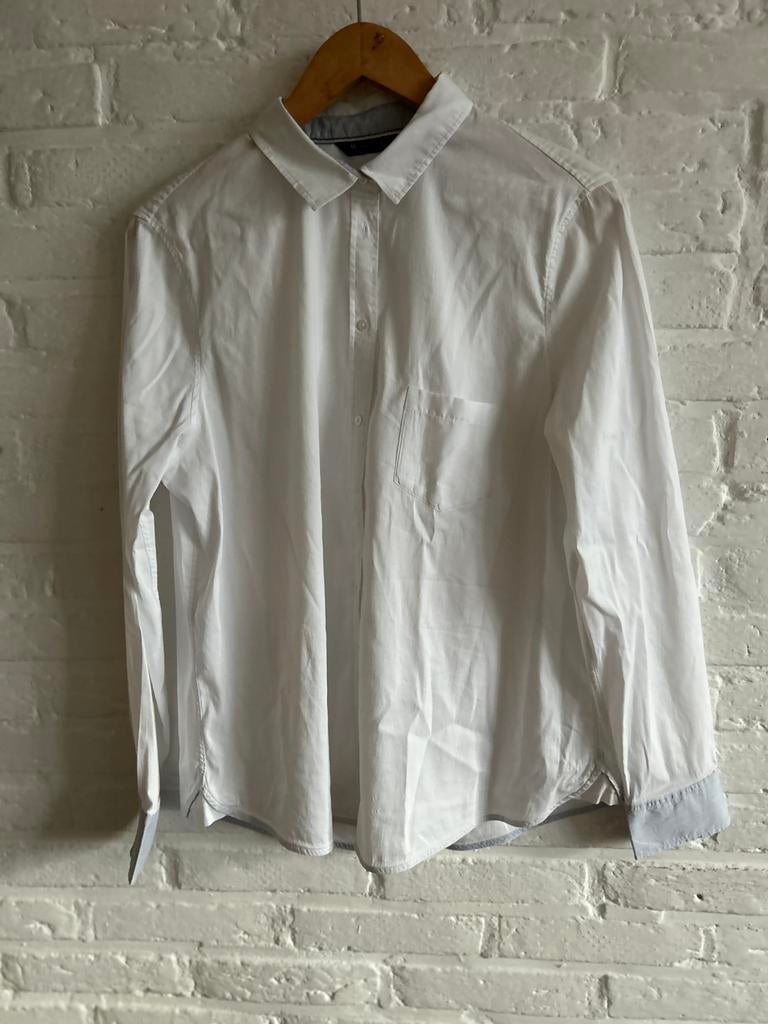 Massimo Dutti overhemd, Ophalen of Verzenden, Zo goed als nieuw, Maat 42/44 (L), Wit