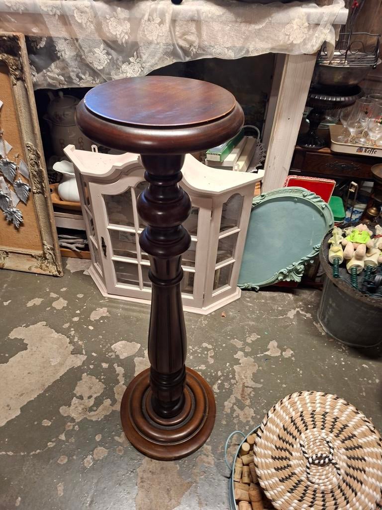 Vintage houten plantentafeltje / bijzettafel, Ophalen, Gebruikt, Bruin, Vintage