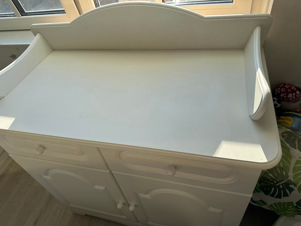 Witte commode met lades en kastruimte, Ophalen, Gebruikt, 50 tot 70 cm, 75 tot 100 cm