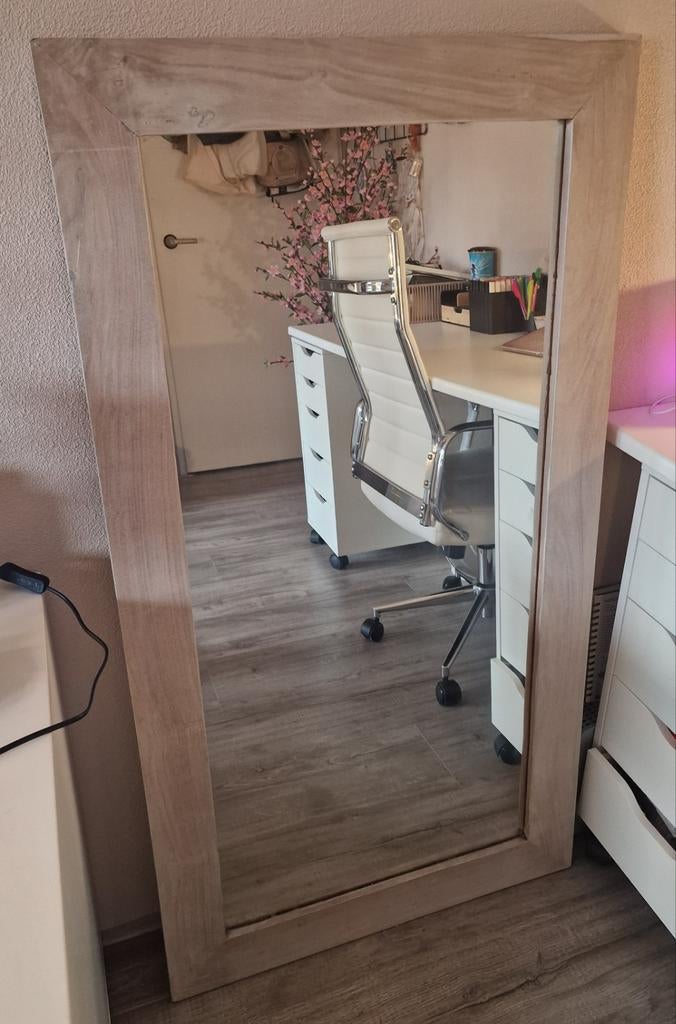 Grote staande spiegel, Ophalen, 100 tot 150 cm, Zo goed als nieuw, Rechthoekig