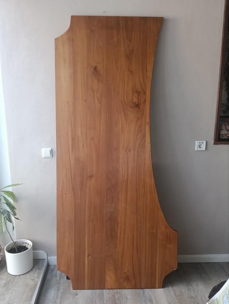 Massief houten bureaublad 220x100x3,4 cm, Huis en Inrichting, Bureaus, Ophalen