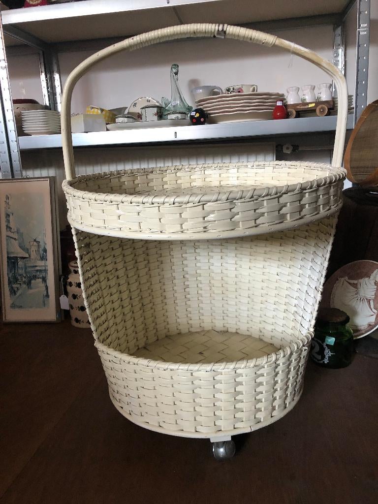 Retro rieten Trolley met hengsel, Verzenden