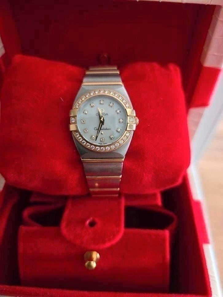 Omega Constellation Dameshorloge - Staal/Goud 24 mm, Staal, Polshorloge, Goud, Met strass