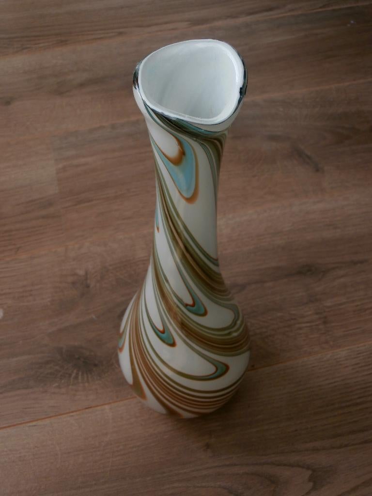 Prachtige veelkleurige glazen vaas, Overige kleuren, Ophalen of Verzenden, Minder dan 50 cm, Glas