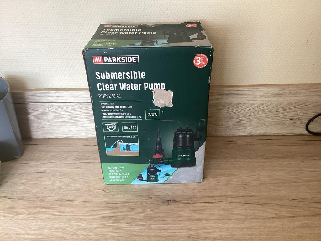 Parkside Dompelpomp PTPK 270 A1, Tuin en Terras, Waterpompen, Ophalen, Nieuw, Elektrisch, Dompelpomp