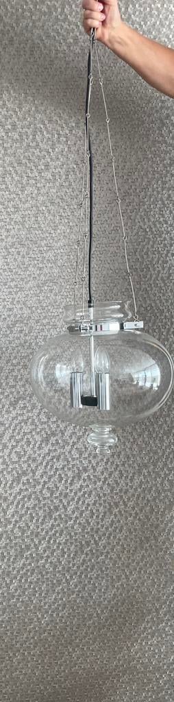 2 Hanglampen. Vintage, Ophalen, Zo goed als nieuw, Glas, Vintage jaren 70