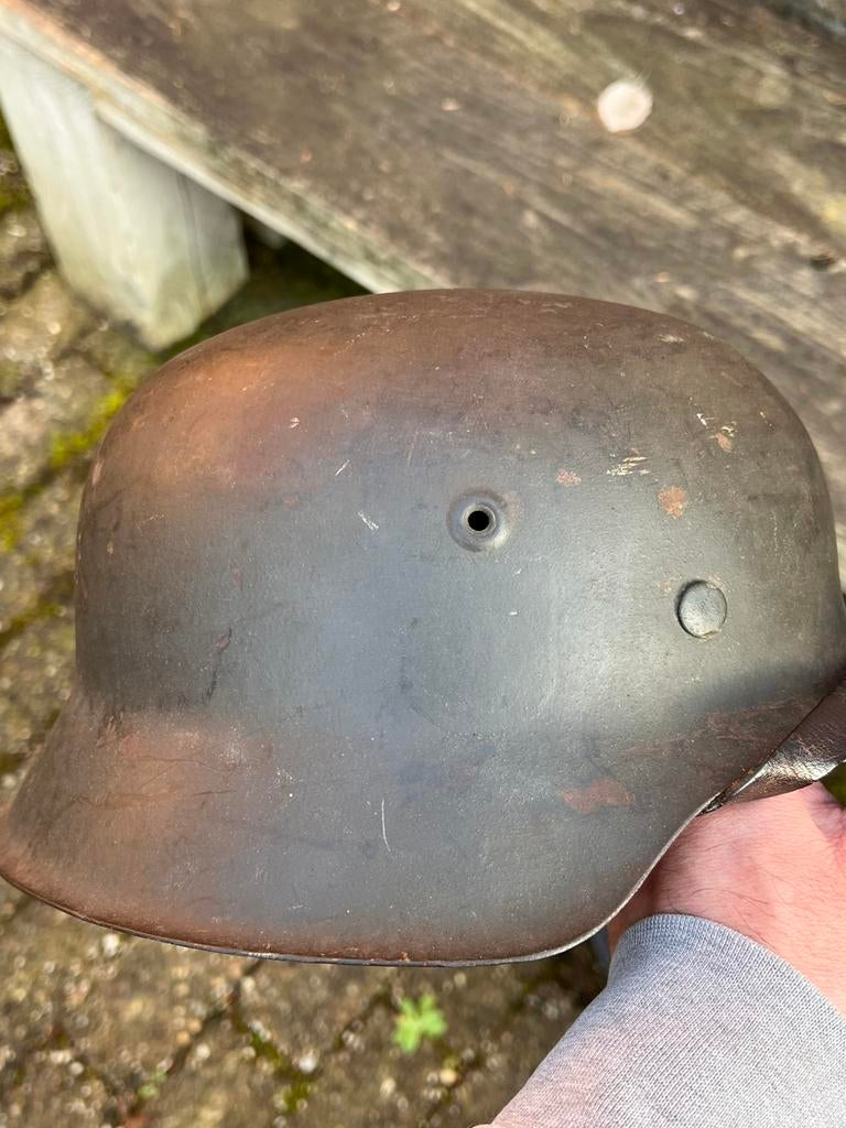 Duitse helm, abzeichens, bodemvondst airborne, verzameling, Ophalen of Verzenden, Duitsland, Helm of Baret