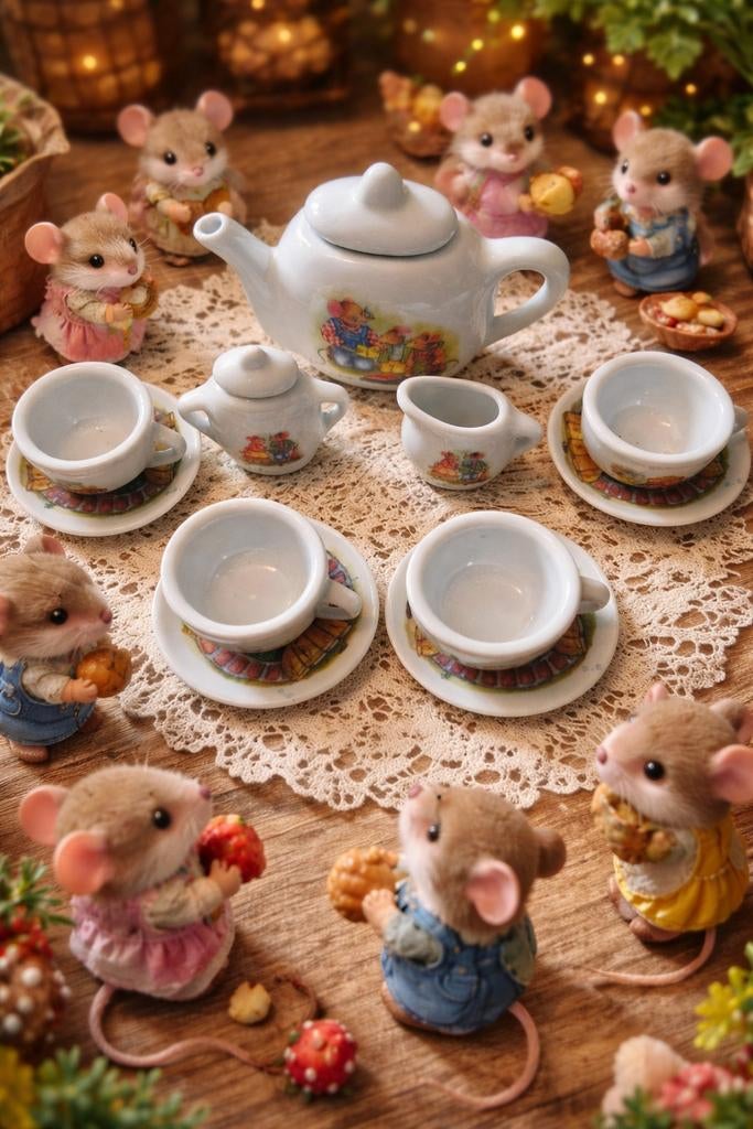 Vintage Douwe Egberts kinderservies, muizen, Ophalen of Verzenden