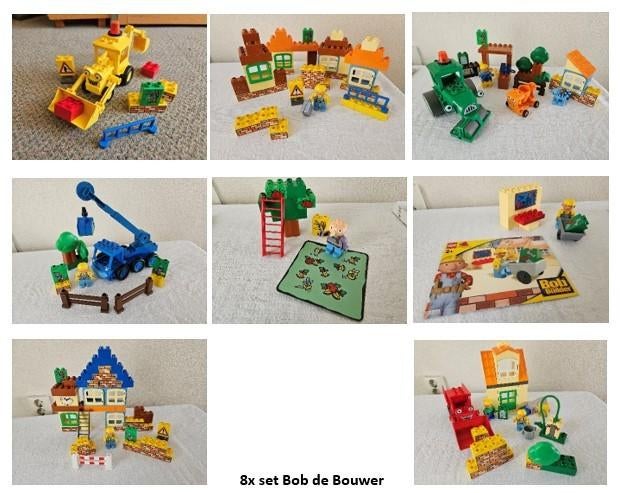 Lego Duplo complete Bob de bouwer serie (8x) zie 15 foto's !, Compleet, Ophalen of Verzenden, Zo goed als nieuw, Duplo