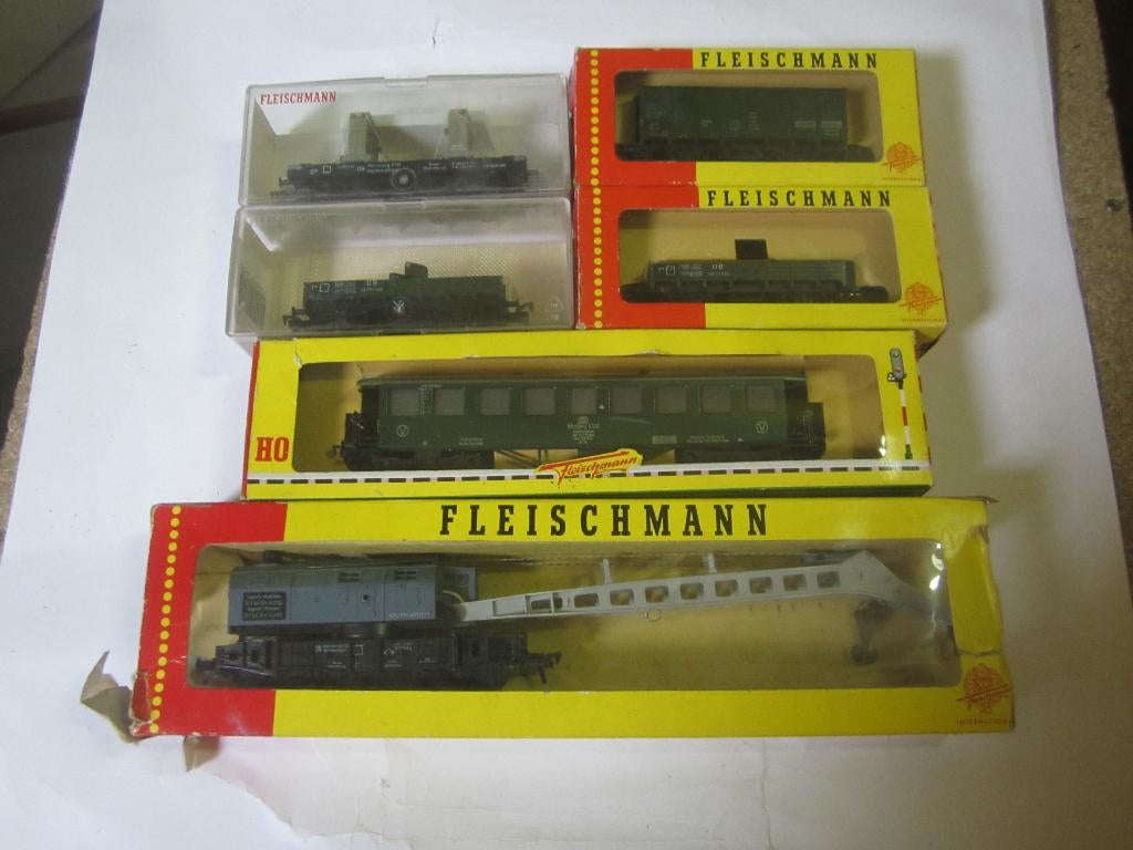 fleischmann kraanset compleet., Gelijkstroom, Fleischmann, Wagon, Ophalen of Verzenden