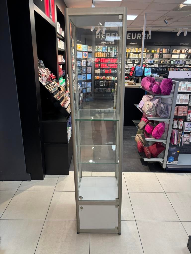 Glazen vitrine kast, Minder dan 50 cm, Gebruikt, Ophalen of Verzenden, Glas