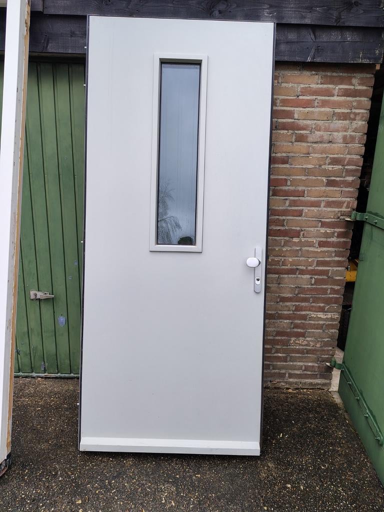 Voordeur met kozijn., Doe-het-zelf en Verbouw, Deuren en Horren, Ophalen of Verzenden, 200 tot 215 cm, Glas, Buitendeur