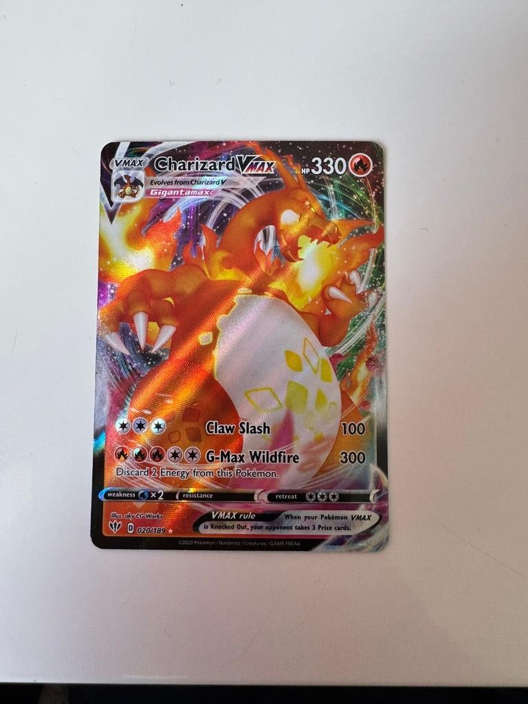 Charizard #20 Vmax pokemon darkness ablaze, Ophalen of Verzenden, Zo goed als nieuw, Losse kaart
