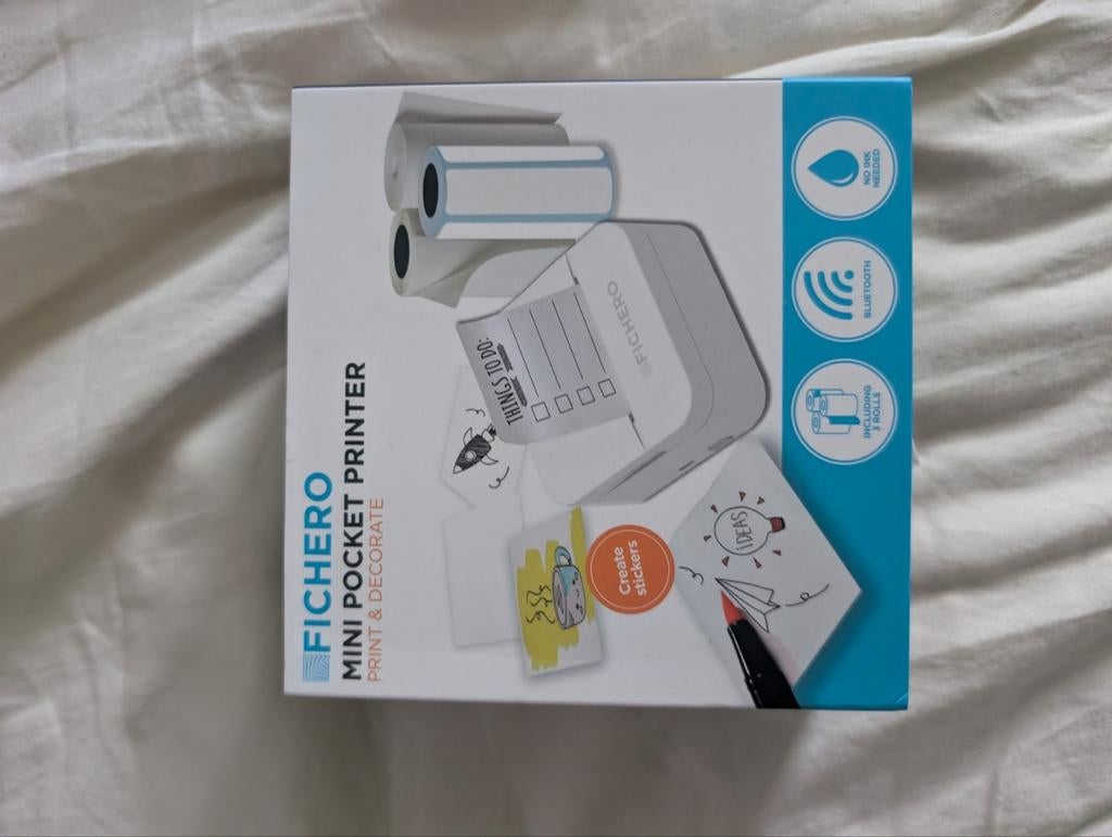 Mini printer bluetooth, Computers en Software, Printers, Zwart-en-wit printen, Printer, Inkjetprinter, Ophalen of Verzenden