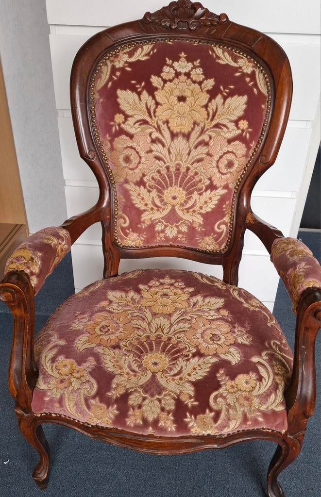 Mooie oude lage stoel/fauteuil/Barok stoel, Ophalen
