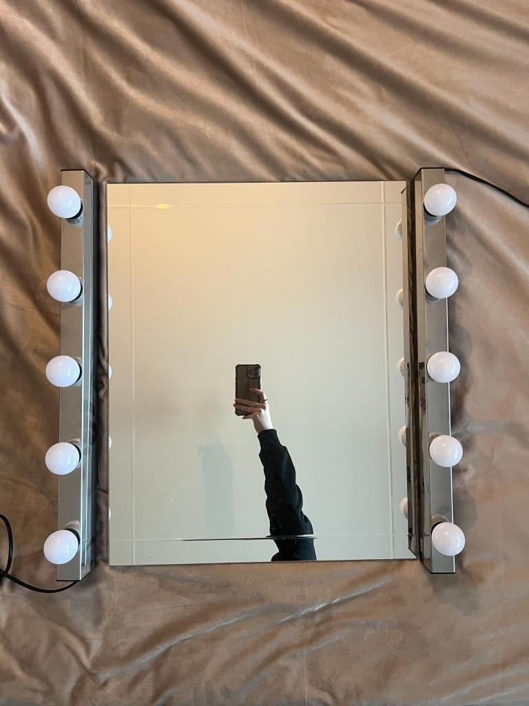 Wandlampen met spiegel, Ophalen, Zo goed als nieuw, Glas