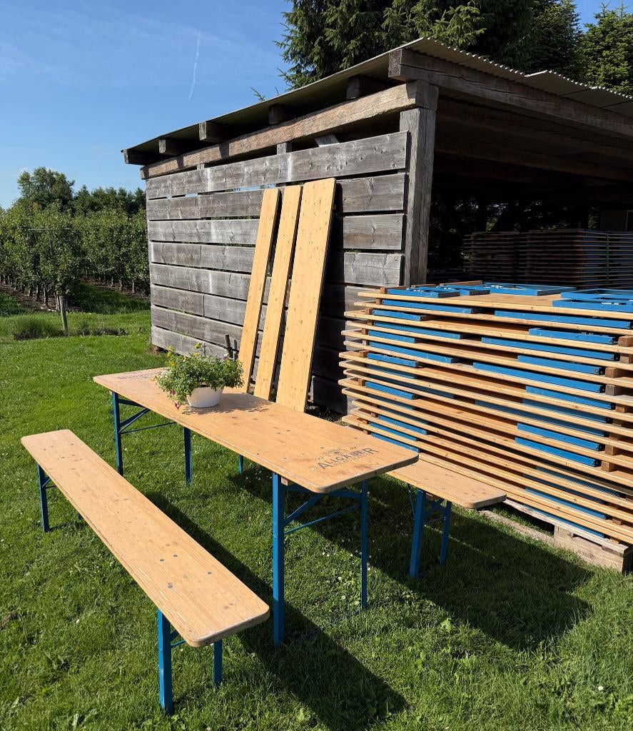 Biertafel set | Bierbank | Tuinbank | Bierset | Biertafels, Tuin en Terras, Ophalen, Hout