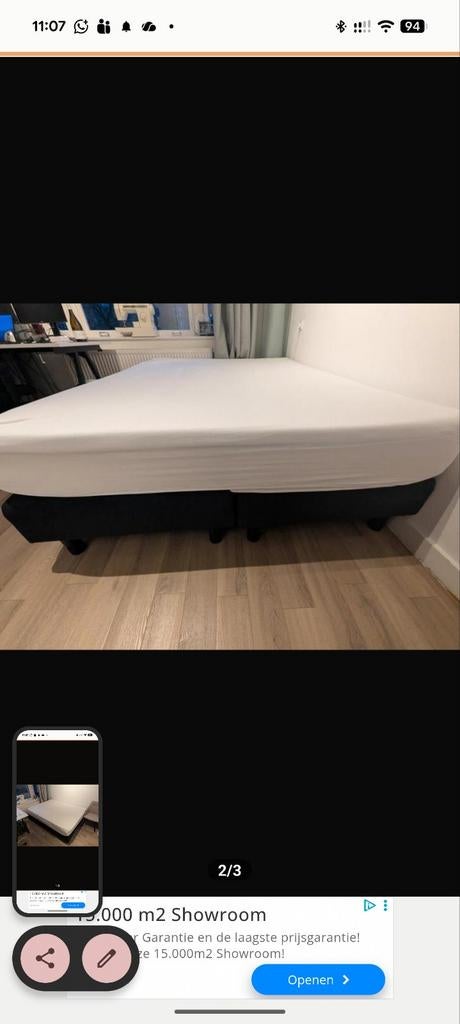 Tweepersoonsbed, Ophalen, Tweepersoons, Hout, 160 cm