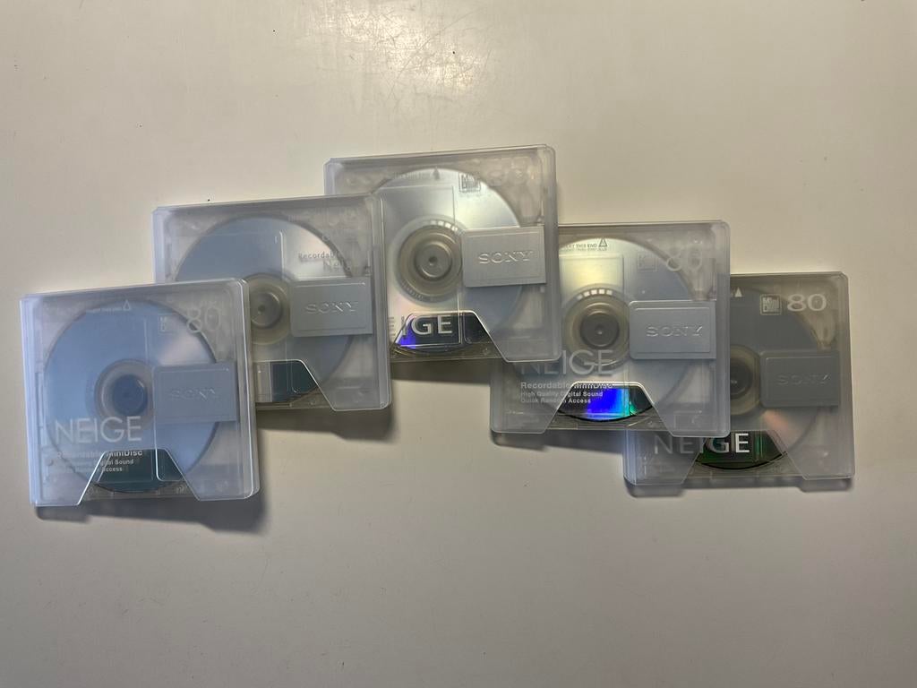 Minidisc’s. SONY NEIGE 80. 5x als nieuw. 80 minuten, Ophalen of Verzenden