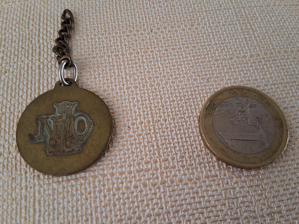 Antieke Grote Messing Medaille Hanger Onze Lieve Vrouw, Antiek en Kunst, Antiek | Religie, Ophalen of Verzenden