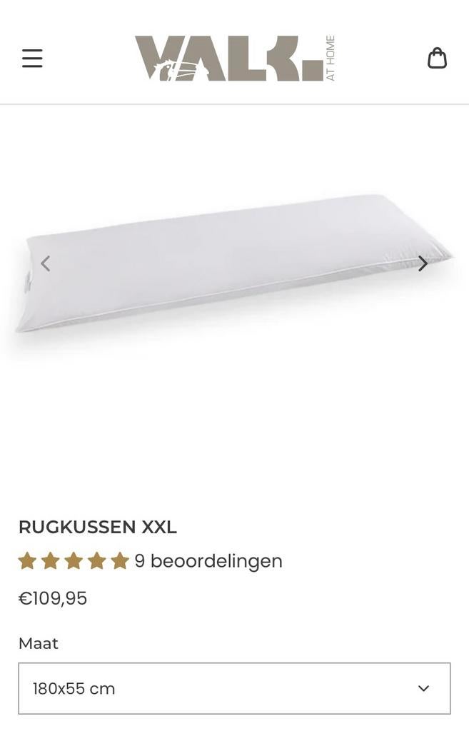 Rugkussen XXL Van der Valk Home, Wit, Tweepersoons, Ophalen of Verzenden, Deken of Dekbed