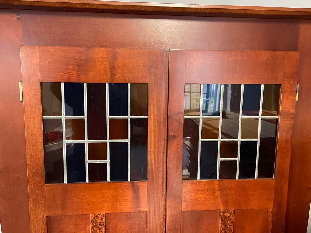 Schuitema Buffetkast met Glas-in-lood - Retro Look, Gebruikt, 100 tot 150 cm, Ophalen of Verzenden, 150 tot 200 cm