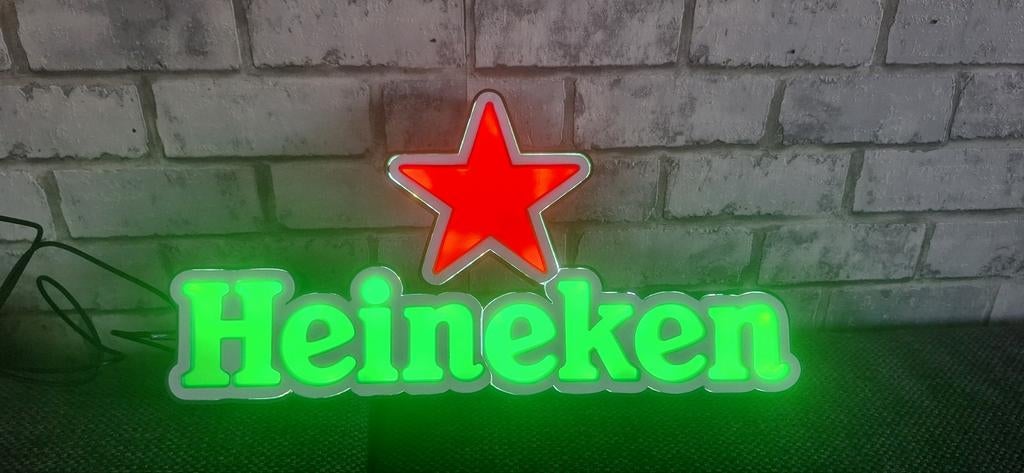 Heineken Lichtbakken - 3D Geprint met LED (USB-C), Verzamelen, Merken en Reclamevoorwerpen, Ophalen of Verzenden, Nieuw, Lichtbak of (neon) lamp