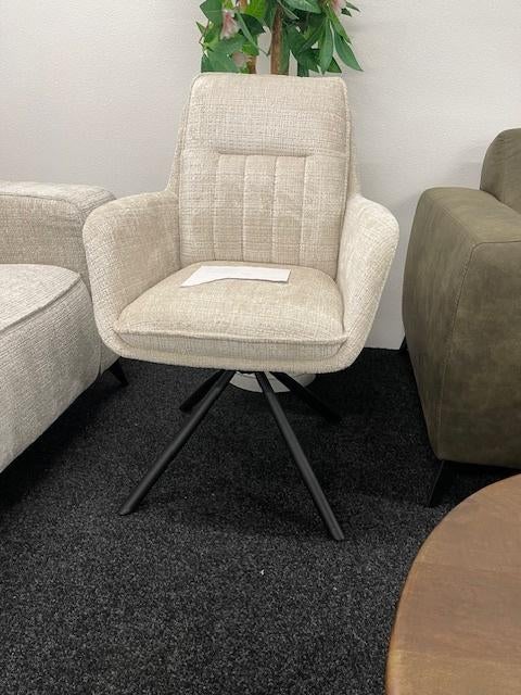 Eetstoel 180 autoreturn beige + zwart metaal poot modern, Eetstoel MONACO combineert Scandinavische stijl, modern comfort, Overige kleuren