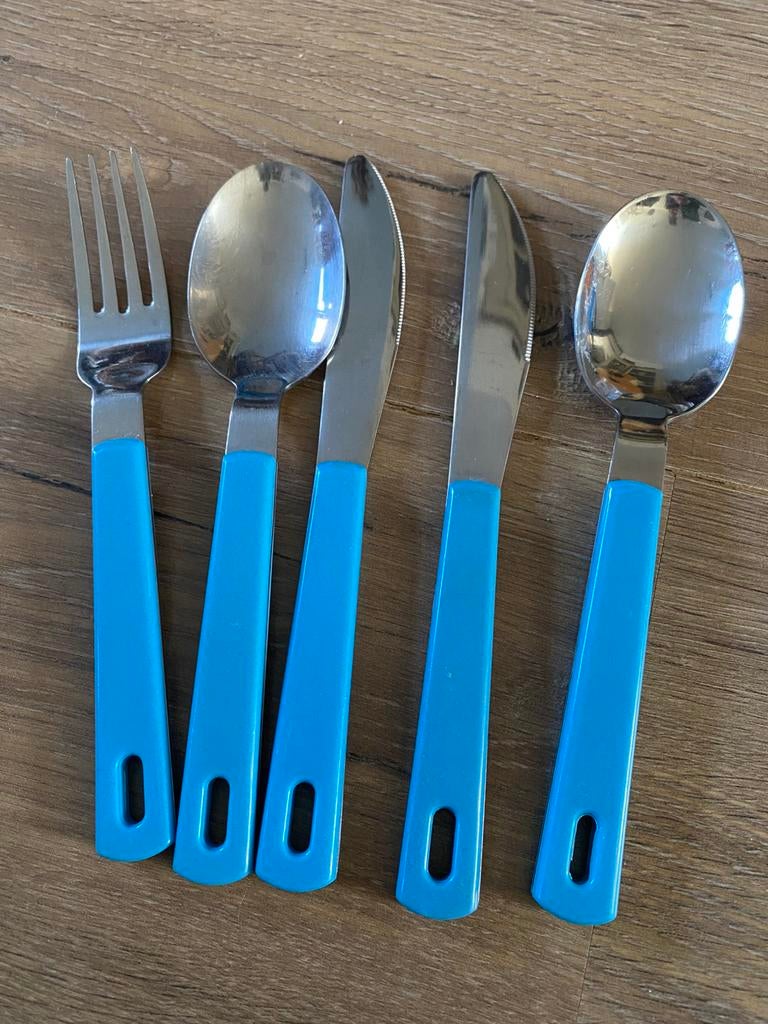 Mepal bestek camping blauw, Ophalen of Verzenden, Gebruikt