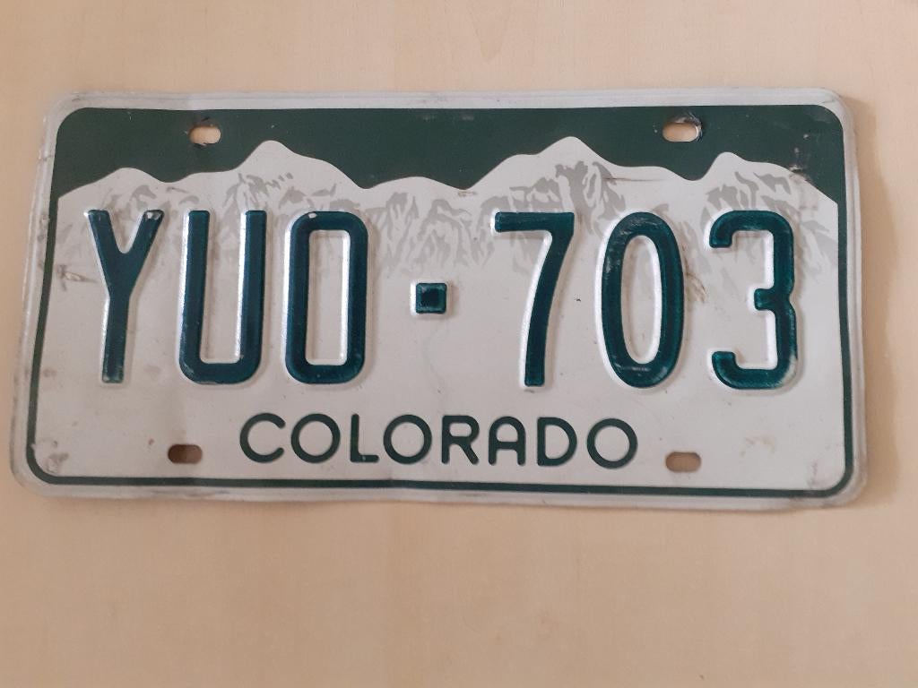 Kentekenplaat Colorado Amerika usa., Verzamelen, Automerken, Motoren en Formule 1, Ophalen of Verzenden, Gebruikt, Auto's