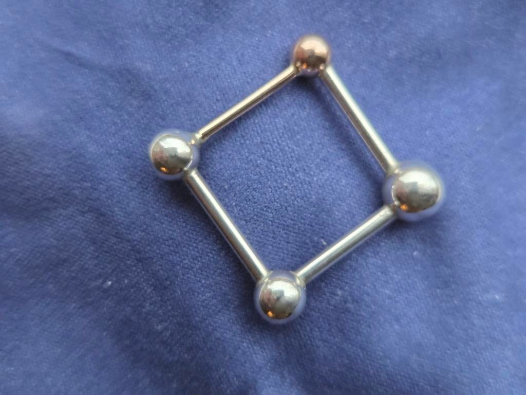 Ring, Sieraden, Tassen en Uiterlijk, Piercings, Ophalen of Verzenden, Zo goed als nieuw, Zilver