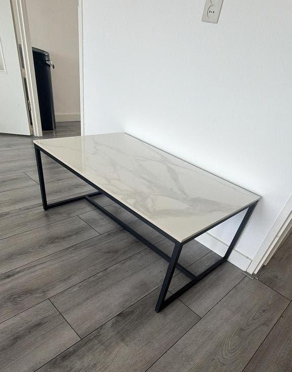 Salontafel wit marmerlook, Ophalen, Zo goed als nieuw