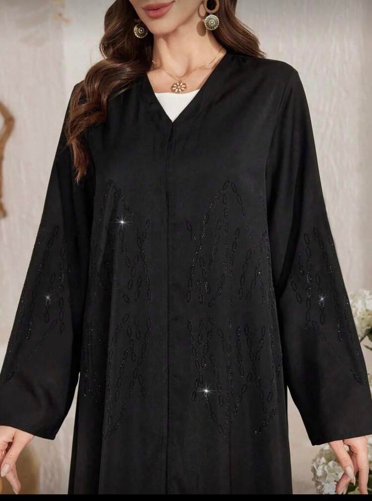 Nieuwe Lange zwarte abaya abiye maat l/xl, Zwart, Maat 46/48 (XL) of groter, Ophalen of Verzenden, Zo goed als nieuw