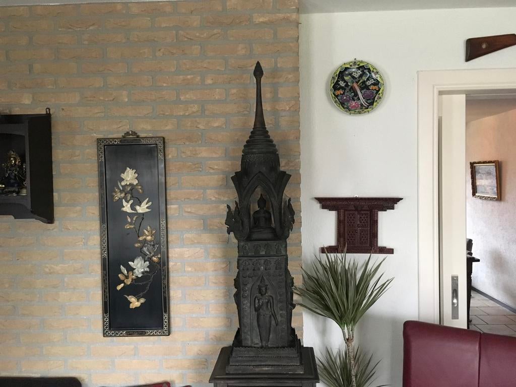 Prachtige Bronzen Stupa met Boeddhistische Symboliek, Ophalen of Verzenden