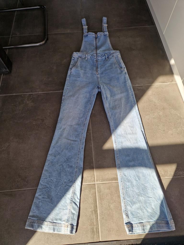 Costes maat M  Lichtblauwe denim tuinbroek met wijde pijpen, Ophalen of Verzenden