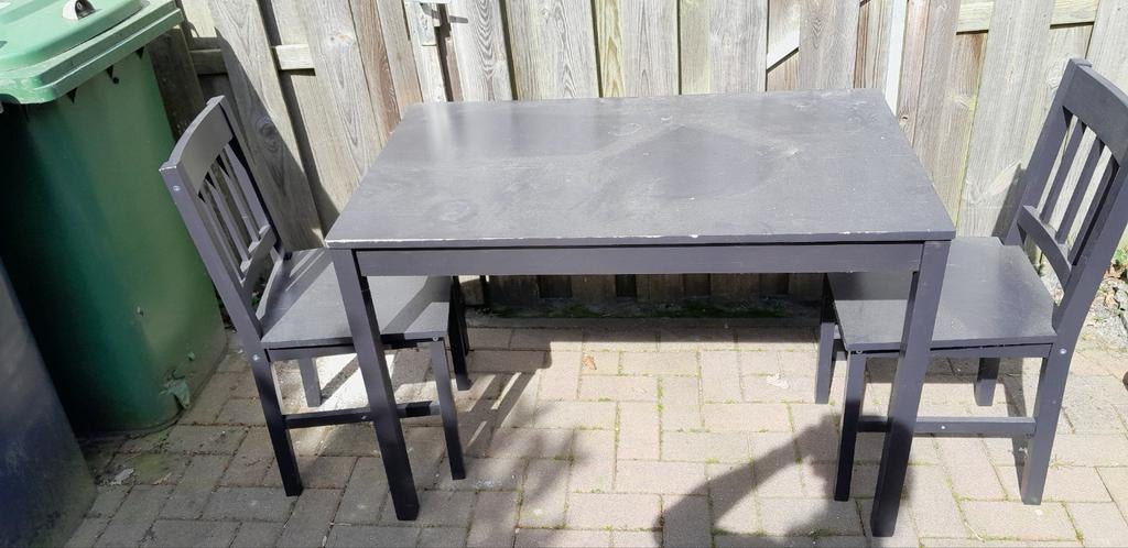 Tafeltje met twee stoelen misschien iets voor op de camping, Tuin en Terras, Tuinsets en Loungesets, Ophalen, 2 zitplaatsen