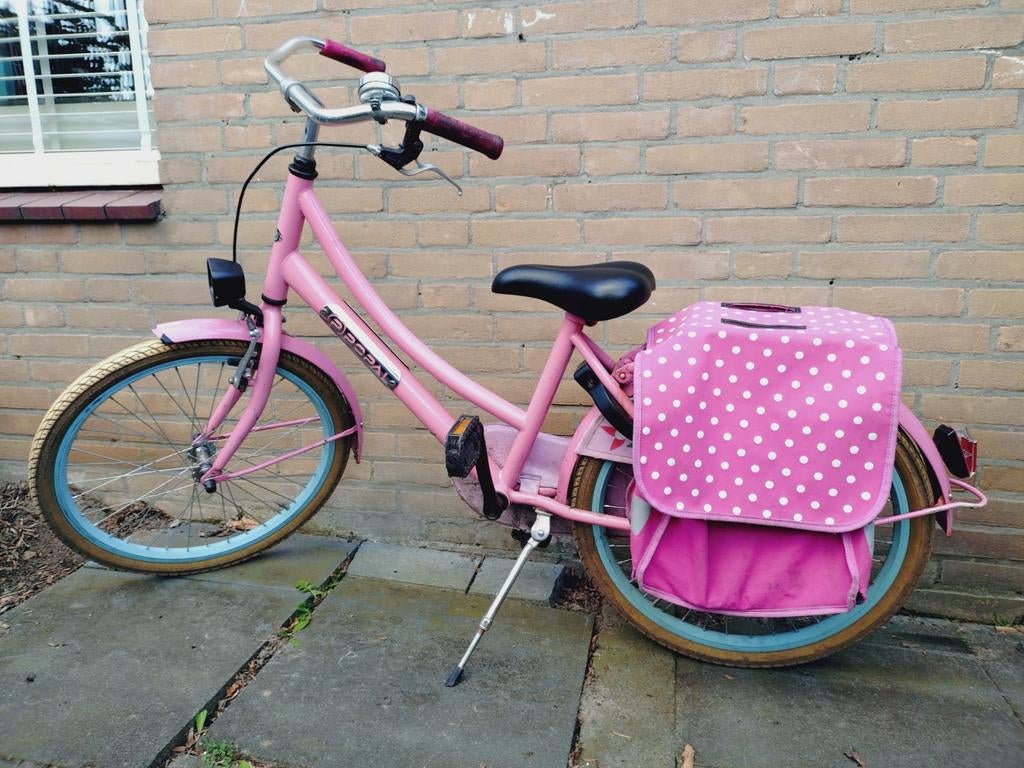 Popal meisjesfiets roze 22 inch met mandje, Ophalen, Gebruikt, 22 inch, Popal