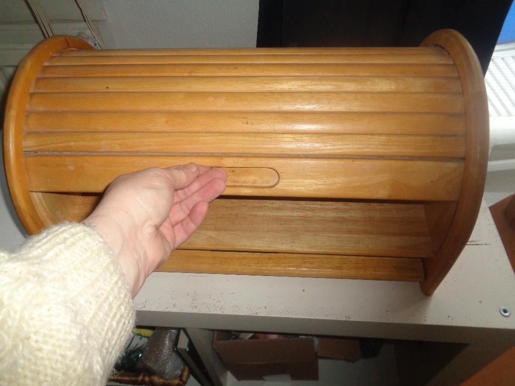 Houten broodtrommel met snijplank, Huis en Inrichting, Ophalen of Verzenden, Zo goed als nieuw