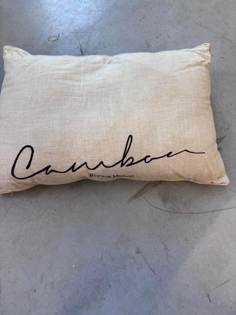 Riviera Maison kussen, Ophalen of Verzenden, Gebruikt, Beige, Rechthoekig