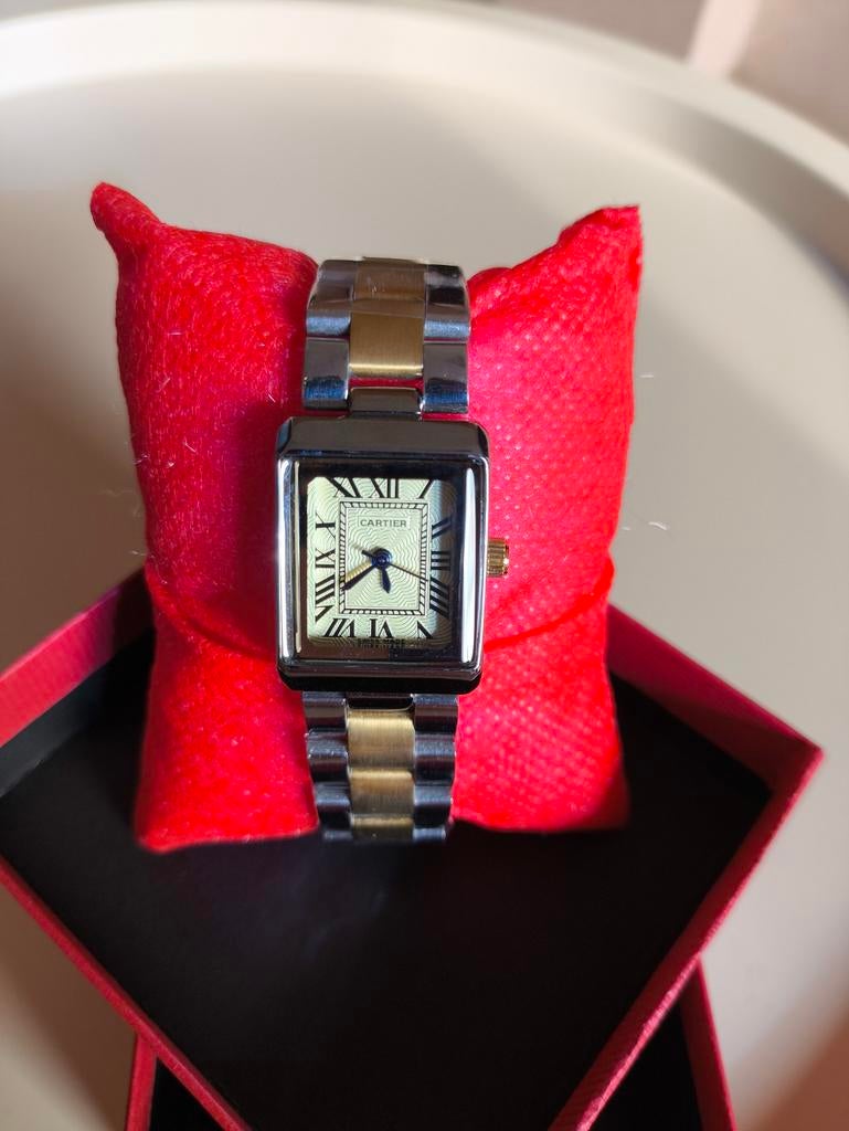 Cartier Tank dameshorloge nieuw, Overige merken, Staal, Staal, Polshorloge
