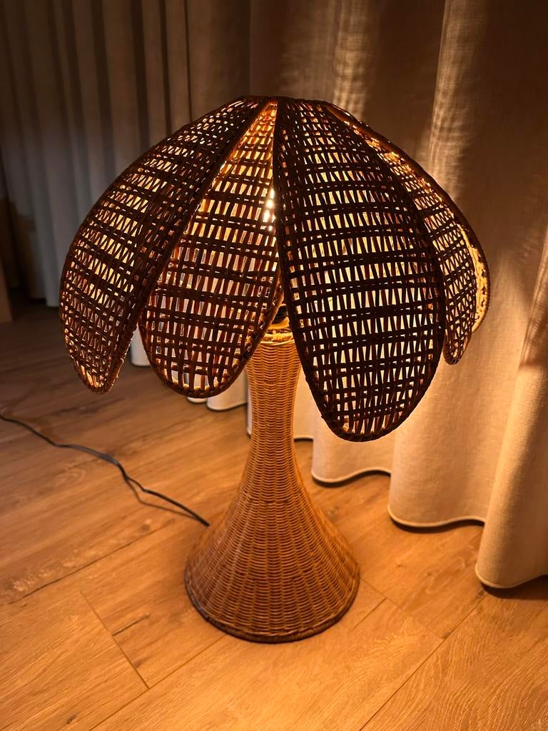 Rotan tafellamp, Ophalen, Gebruikt, Overige materialen, Minder dan 50 cm