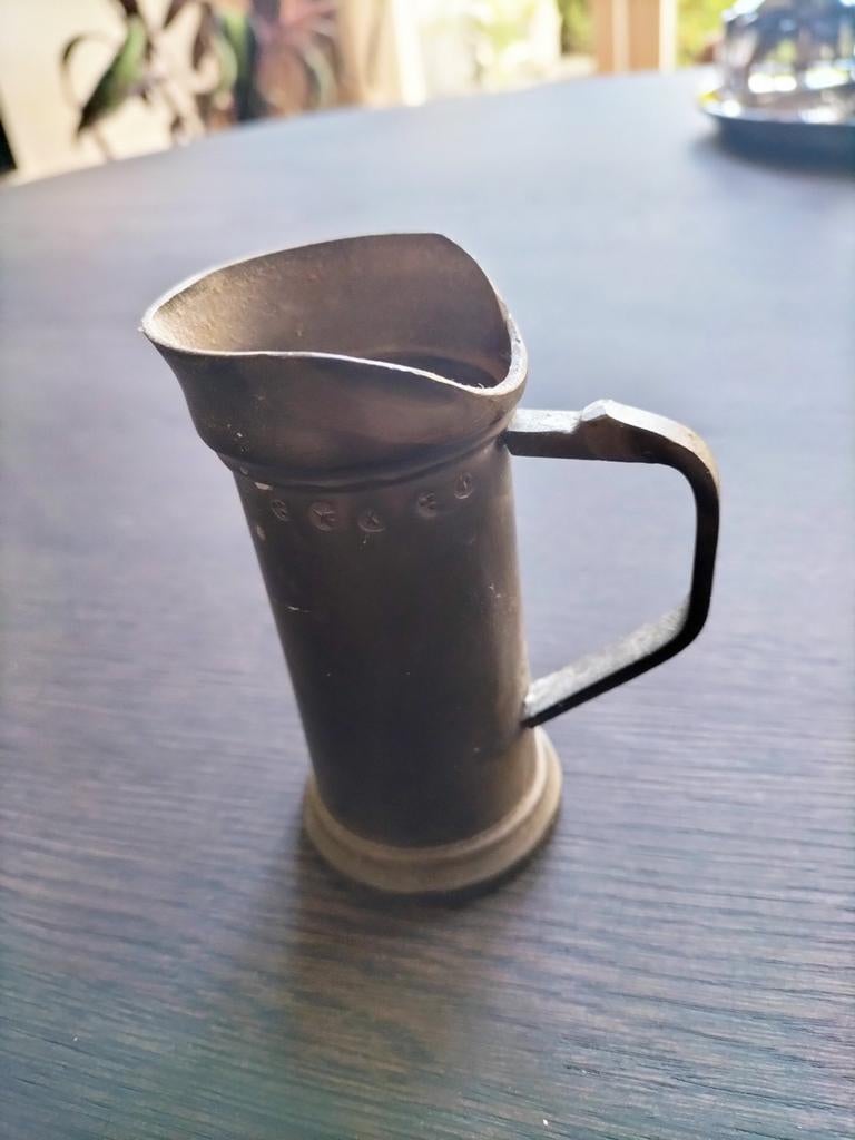 Antieke Tinnen Maatbeker.1 Deciliter., Antiek en Kunst, Ophalen of Verzenden