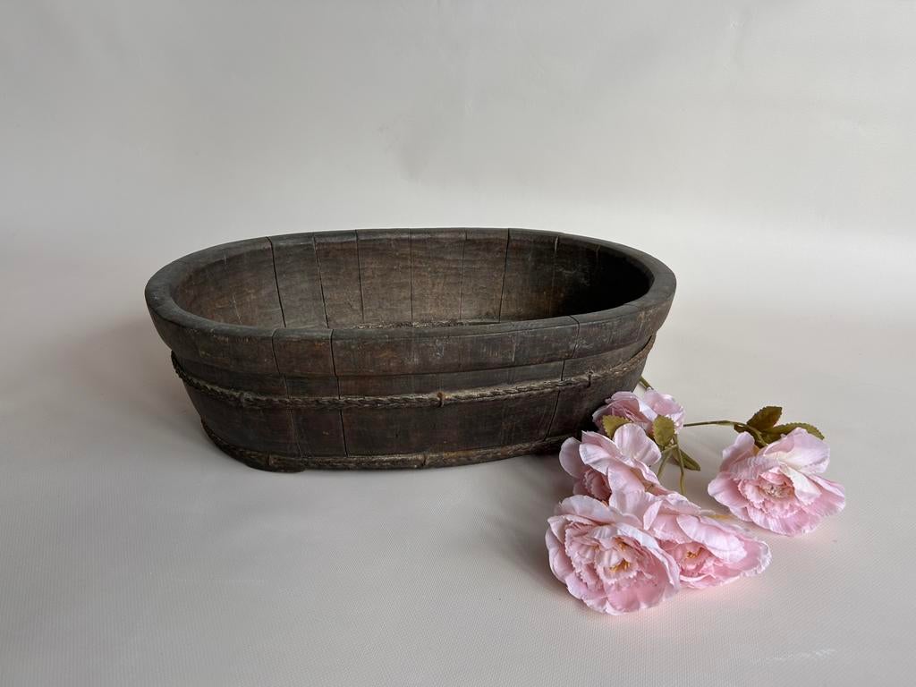 Antieke brocante ovale schaal, Ophalen of Verzenden