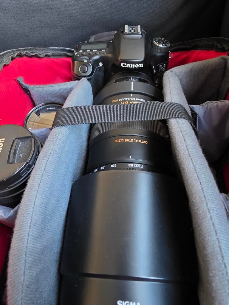 Canon eos 70D Topset – Incl. Sigma 500mm & 2 extra lenz, Ophalen of Verzenden, Canon, 8 keer of meer