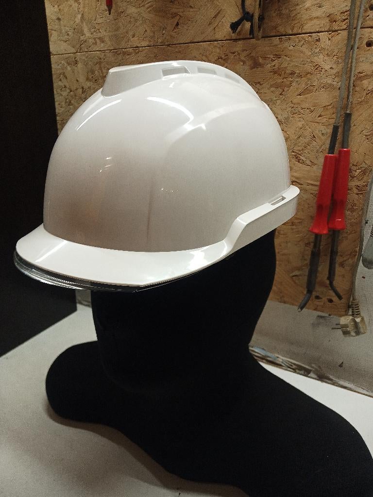 MSA V-Gard 950 Witte Veiligheidshelm, Doe-het-zelf en Verbouw, Veiligheidshelmen, Ophalen of Verzenden, Met vizier, Zo goed als nieuw